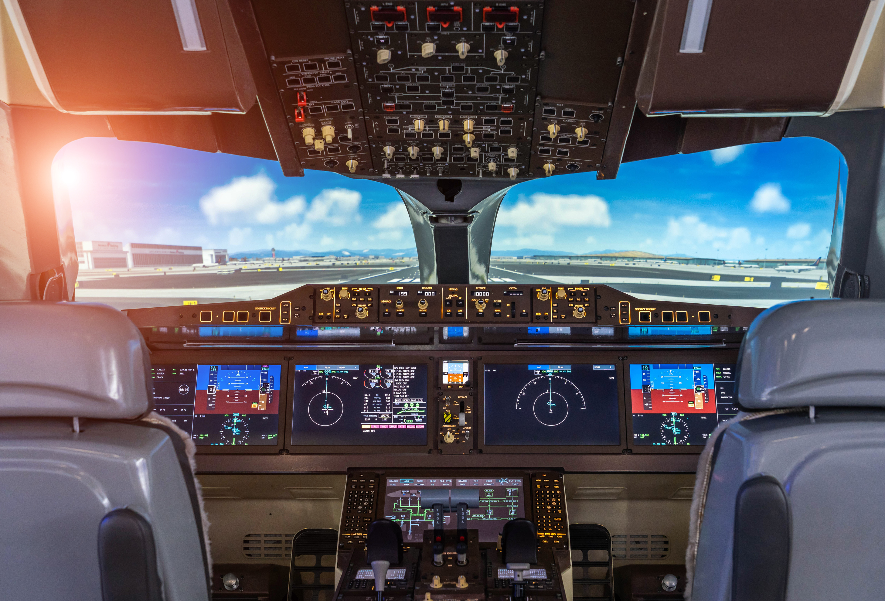 Airplane cockpit